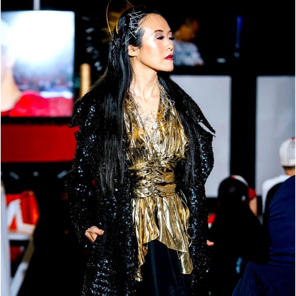 80's Vintage gold lame Dress Dave Johnny gold metallic Joseph Lara gown